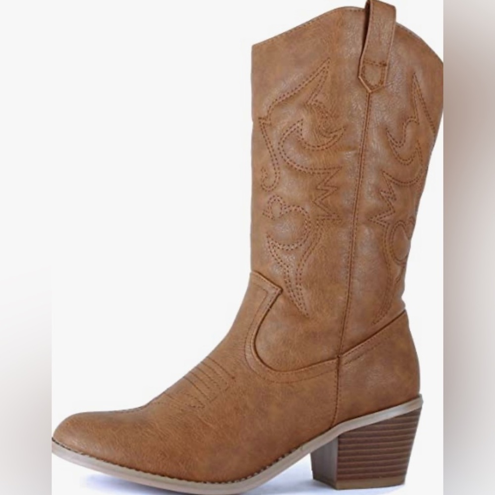 Brand New. Size 9. Cowgirl Boots. Cowboy Boots. Brown/Tan. Mid Height.
